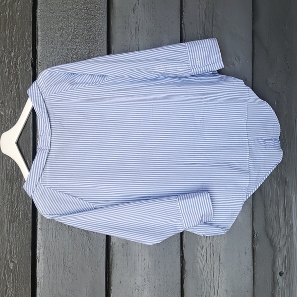 CHICO'S Panama Striped Portrait Shirt Blue White sz S/4 Women's Casual Top - Picture 7 of 14